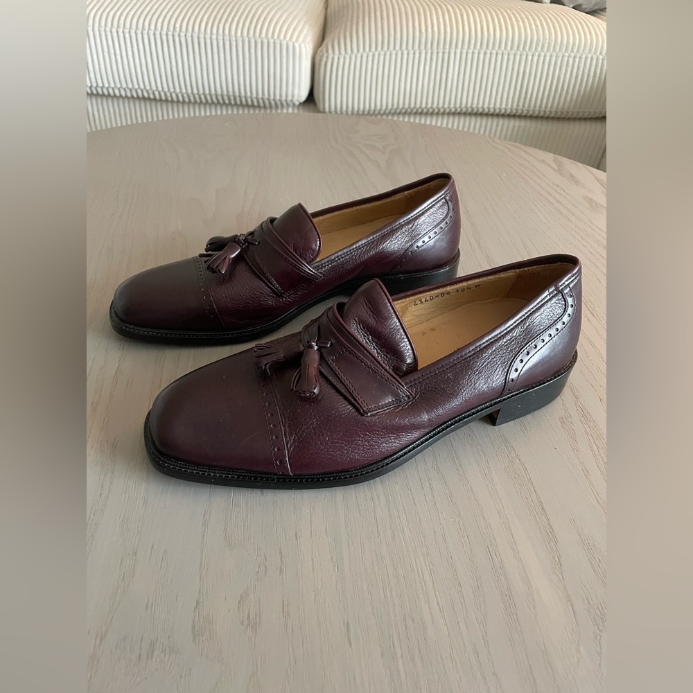 Vito Rufolo Men’s Burgundy Leather Tassel Loafers Shoes Size: 10.5 Italy (N67)